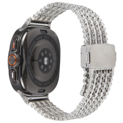 For Samsung Galaxy Watch Ultra 47mm / Ultra 2025 Magnetic Snap Clasp Steel Mesh Metal Watch Band(Silver) by bashfashion