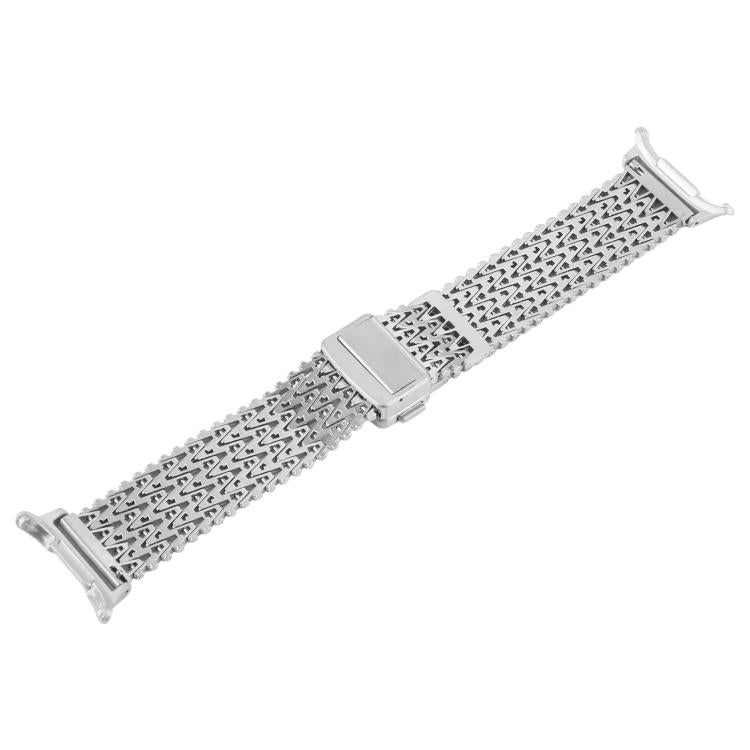 For Samsung Galaxy Watch Ultra 47mm / Ultra 2025 Magnetic Snap Clasp Steel Mesh Metal Watch Band(Silver) by bashfashion