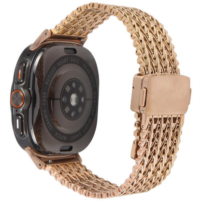 For Samsung Galaxy Watch Ultra 47mm / Ultra 2025 Magnetic Snap Clasp Steel Mesh Metal Watch Band(Rose Gold) by bashfashion