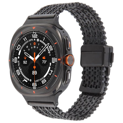For Samsung Galaxy Watch Ultra 47mm / Ultra 2025 Magnetic Snap Clasp Steel Mesh Metal Watch Band(Black) by bashfashion