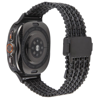 For Samsung Galaxy Watch Ultra 47mm / Ultra 2025 Magnetic Snap Clasp Steel Mesh Metal Watch Band(Black) by bashfashion