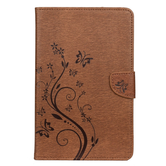For Samsung Galaxy Tab A 8.4 (2020) T307 Butterfly Flower Embossing Pattern Horizontal Flip Leather Case with Holder & Card Slots & Wallet(Brown) by bashfashion