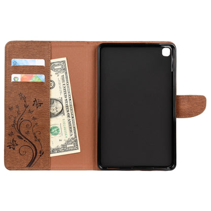 For Samsung Galaxy Tab A 8.4 (2020) T307 Butterfly Flower Embossing Pattern Horizontal Flip Leather Case with Holder & Card Slots & Wallet(Brown) by bashfashion