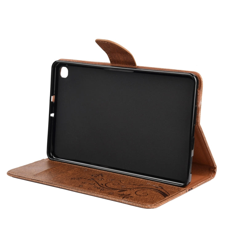 For Samsung Galaxy Tab A 8.4 (2020) T307 Butterfly Flower Embossing Pattern Horizontal Flip Leather Case with Holder & Card Slots & Wallet(Brown) by bashfashion