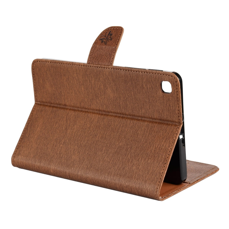 For Samsung Galaxy Tab A 8.4 (2020) T307 Butterfly Flower Embossing Pattern Horizontal Flip Leather Case with Holder & Card Slots & Wallet(Brown) by bashfashion