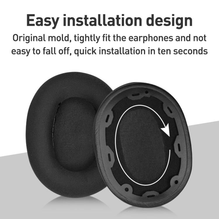 2pcs Ice Silk Cloth Earphone Replacement Earpads Pads For Sony INZONE H9 / H7 / WH-G900N(Black) by bashfashion