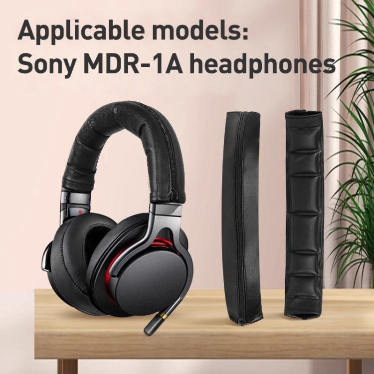 Headphone Protein Leather Headband Protective Cover For Sony MDR-1A / MDR-1ADAC / MDR-1Abt(Black White) by bashfashion