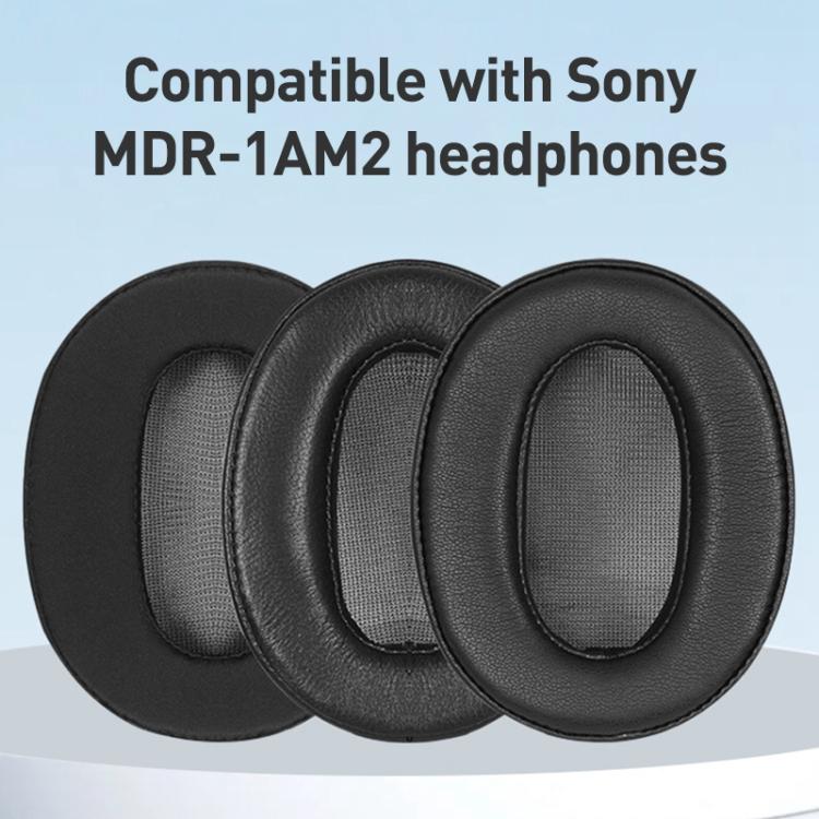 2pcs Lambskin Earphone Replacement Earpads Pads For Sony MDR-1AM2(Black) by bashfashion