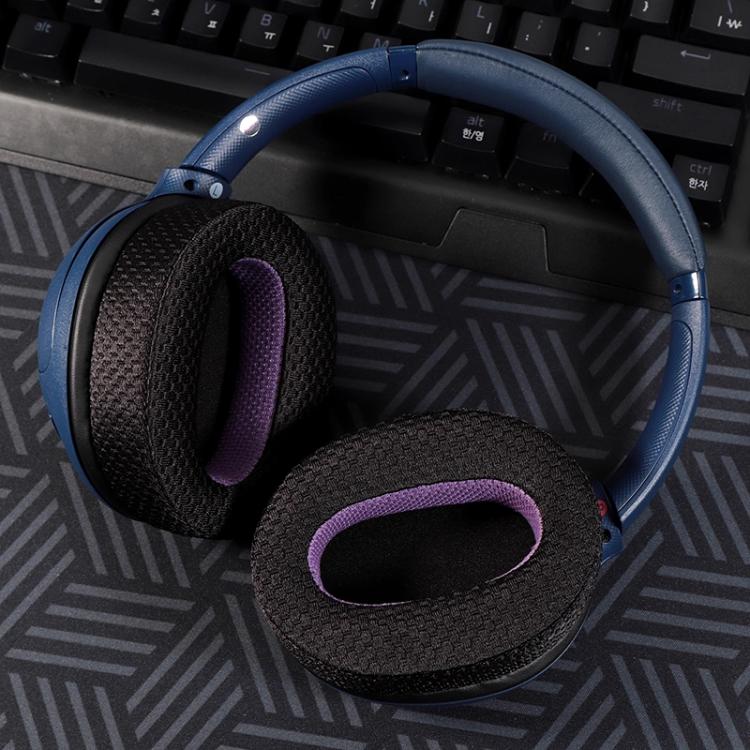 2pcs Magic Ice Skin Earphone Replacement Earpads Pads For Sony WH-CH710N / WH-CH720N(Black Purple) by bashfashion