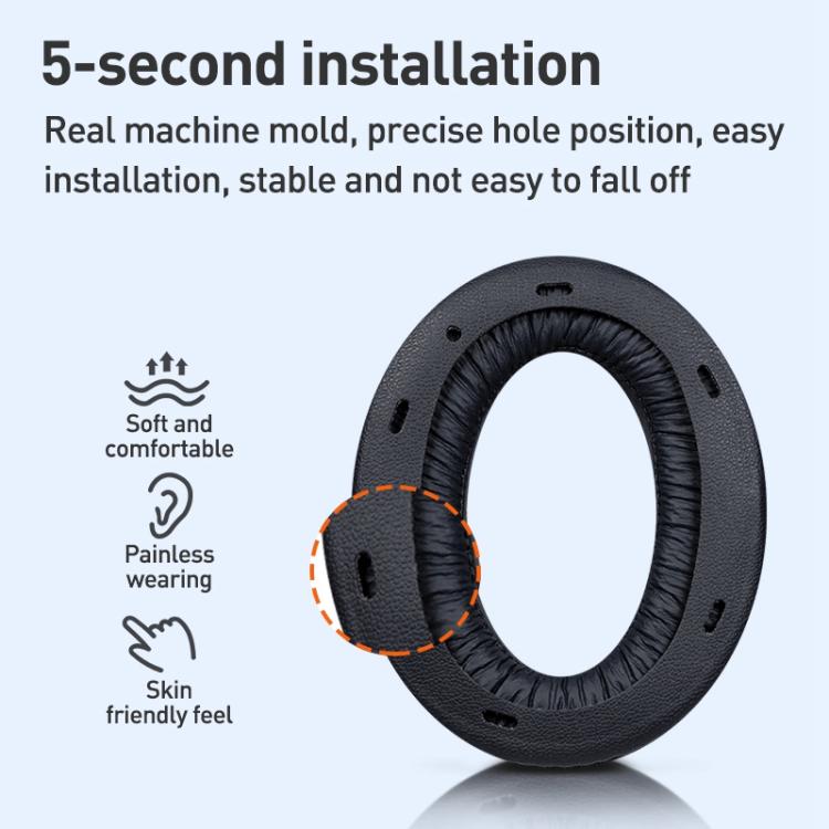 2 Pack Skin-friendly Cotton Earphone Replacement Earpads Pads For Sony WH-XB910N(Black) by bashfashion