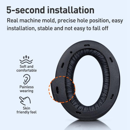 2 Pack Skin-friendly Cotton Earphone Replacement Earpads Pads For Sony WH-XB910N(Black) by bashfashion