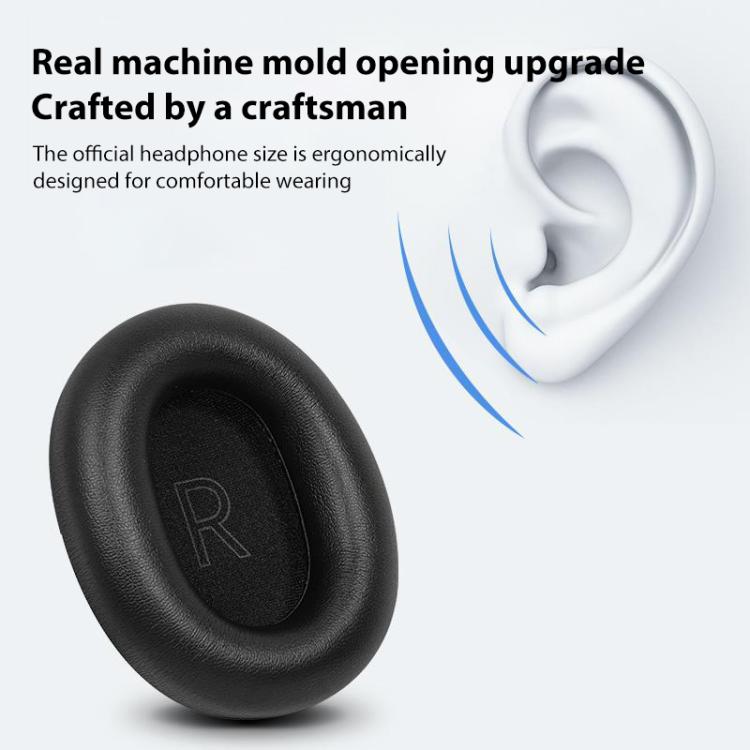 1 Pair Snap-on Protein Leather Replacement Earpads For Panasonic AH-A800(Black) by bashfashion