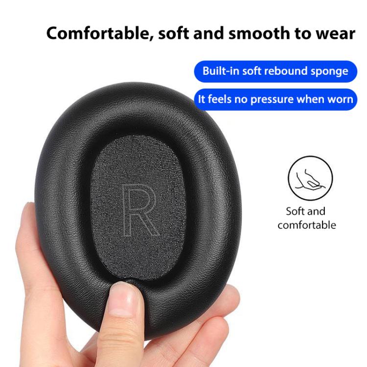 1 Pair Snap-on Protein Leather Replacement Earpads For Panasonic AH-A800(Black) by bashfashion