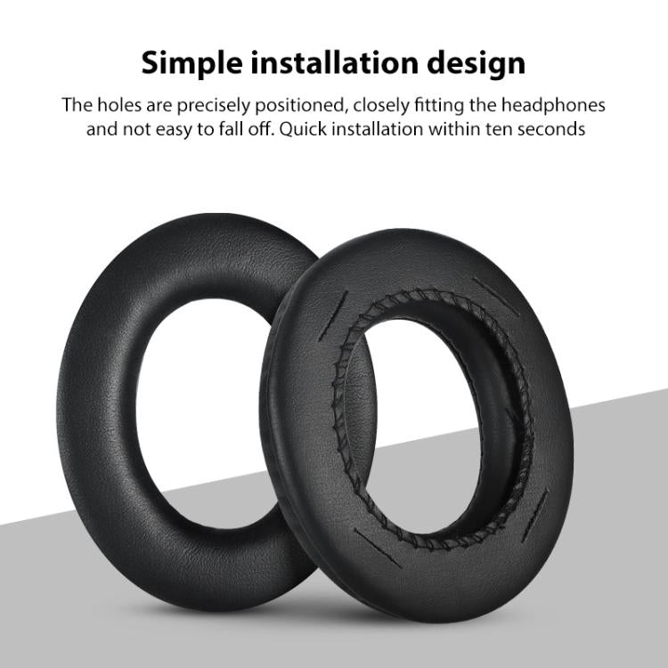 2pcs Insert Protein Leather Replacement Earpads For Panasonic RP-HTX7 / RP-HTX7A / RP-HTX9 / HTX80(Black) by bashfashion