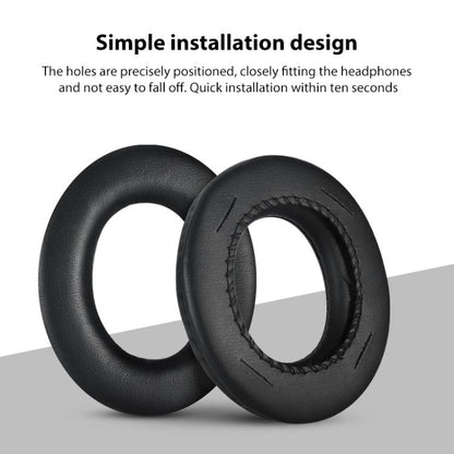 2pcs Insert Protein Leather Replacement Earpads For Panasonic RP-HTX7 / RP-HTX7A / RP-HTX9 / HTX80(Black) by bashfashion