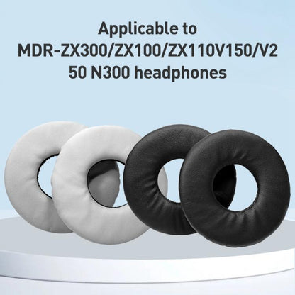 2pcs Lambskin Earphone Replacement Earpads Pads For Sony MDR-ZX300 / ZX100 / ZX110(Black) by bashfashion