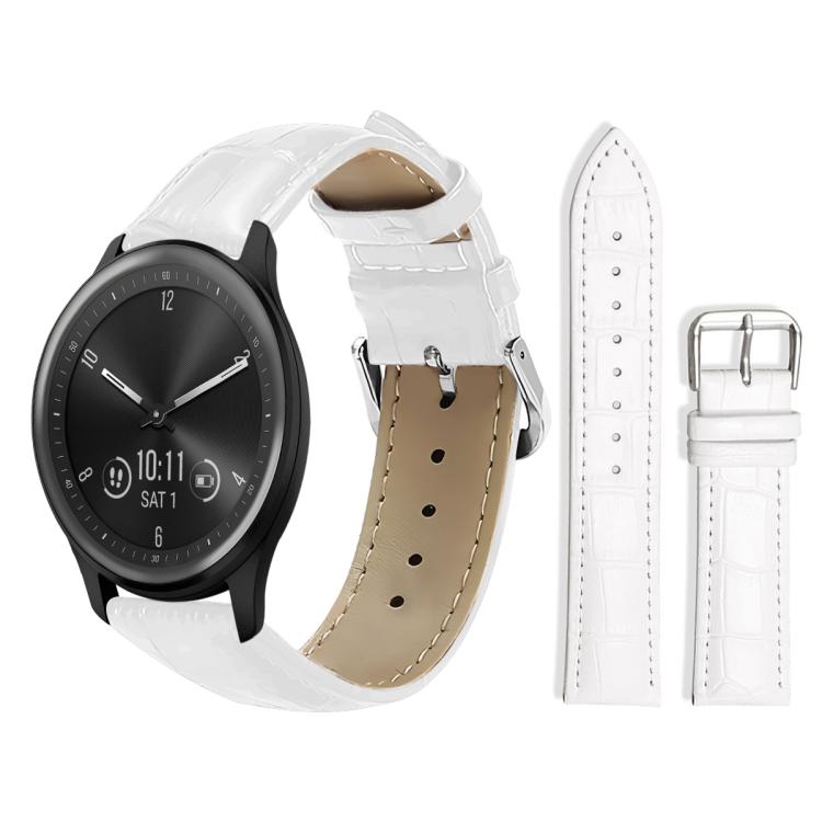 20mm For Garmin GarminMove Sport / vivoactive5/3 xDfind Bamboo Texture Pin Buckle Leather Watch Band(White) by xDfind