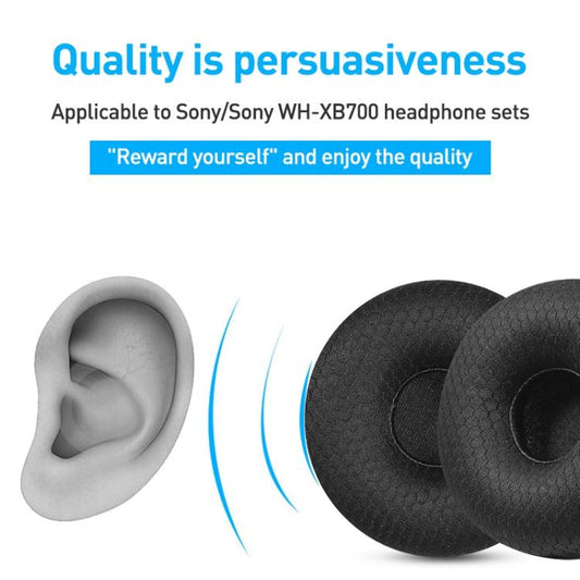 2pcs Football Net Earphone Replacement Earpads Pads For Sony WH-XB700(Black) by bashfashion