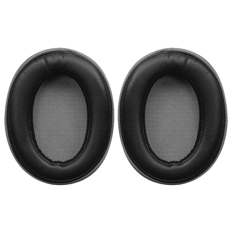 1 Pair Protein Leather Earphone Replacement Earpads Pads For Sony MDR-100A / MDR-100AAP / DR-H600A(Black) by bashfashion