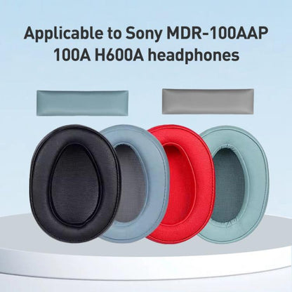 1 Pair Protein Leather Earphone Replacement Earpads Pads For Sony MDR-100A / MDR-100AAP / DR-H600A(Mint Green) by bashfashion