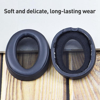 1 Pair Protein Leather Earphone Replacement Earpads Pads For Sony MDR-100A / MDR-100AAP / DR-H600A(Black) by bashfashion