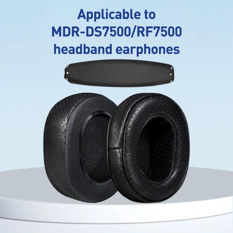 2pcs Cowhide Earphone Replacement Earpads Pads For Sony MDR-DS7500 / RF7500(Black) by bashfashion