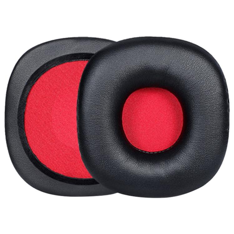 2pcs Protein Leather Earphone Replacement Earpads Pads For Sony NWZ-WH505 / NWZ-WH303(Black Red Net) by bashfashion