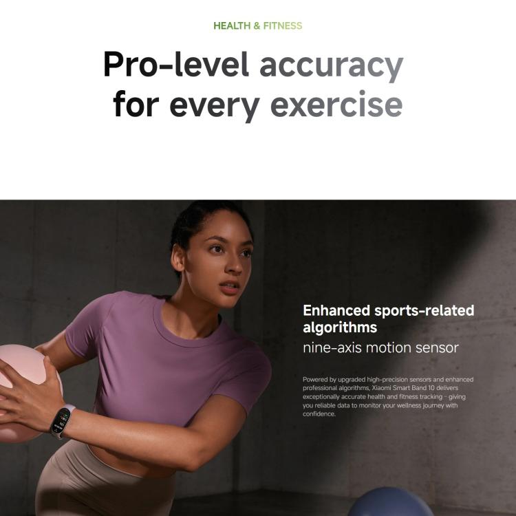 Original Xiaomi Smart Band 10, 1.72 inch AMOLED Screen 5ATM Waterproof Smart Watch, Support Blood Oxygen / Heart Rate Monitor(Silver) by Xiaomi