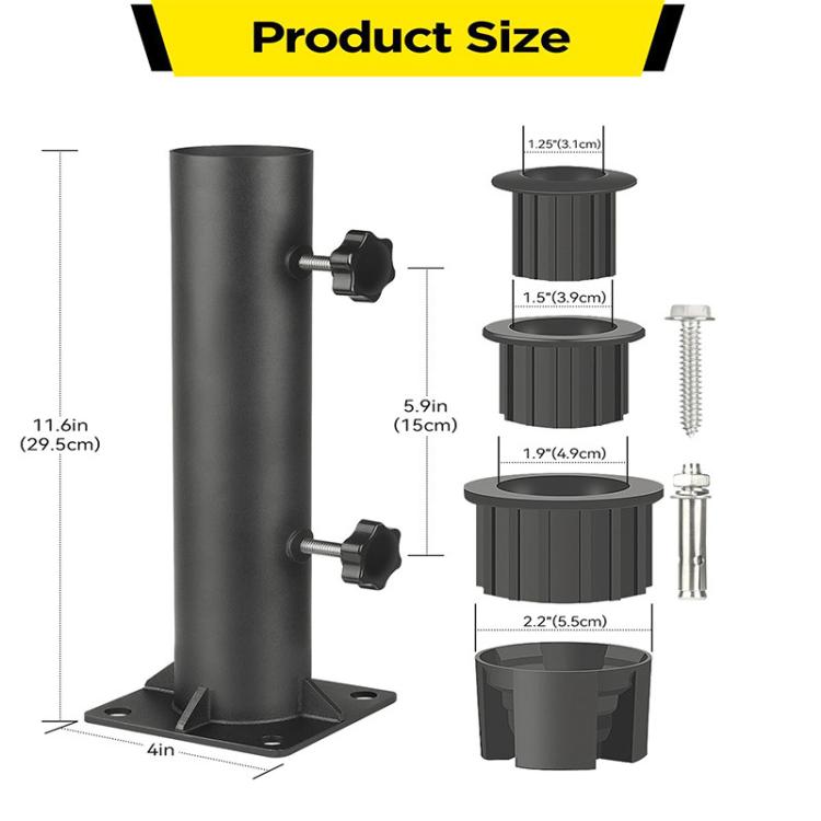 Patio Umbrella Stand Set Heavy Umbrella Metal Mounting Base(Black) by bashfashion