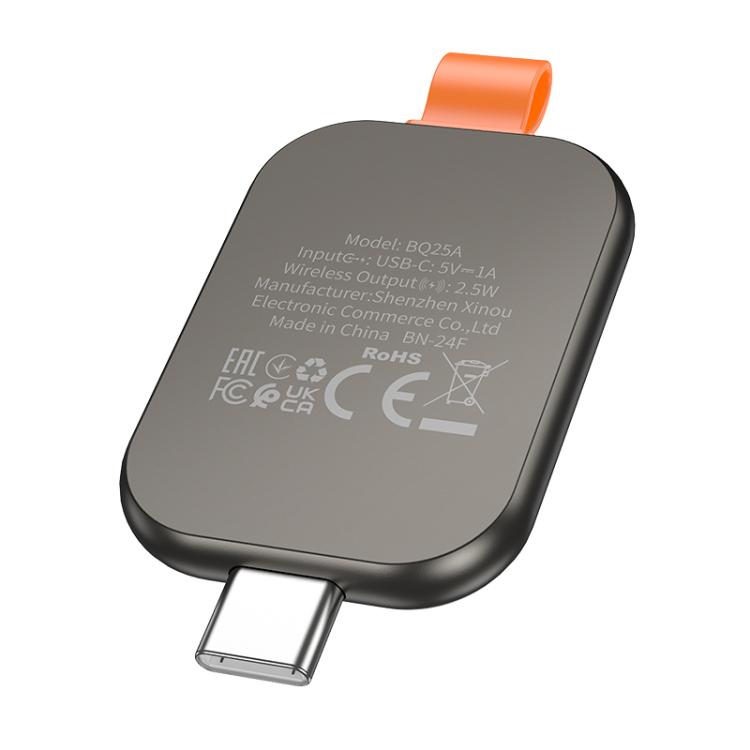 For Apple Watch Series Borofone BQ25A Portable Wireless Charger(Metal Gray) by Borofone