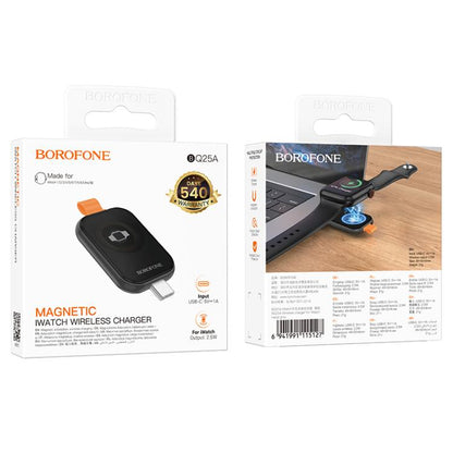 For Apple Watch Series Borofone BQ25A Portable Wireless Charger(Metal Gray) by Borofone