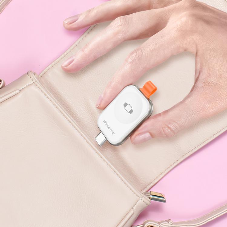 For Apple Watch Series Borofone BQ25A Portable Wireless Charger(Metal Gray) by Borofone