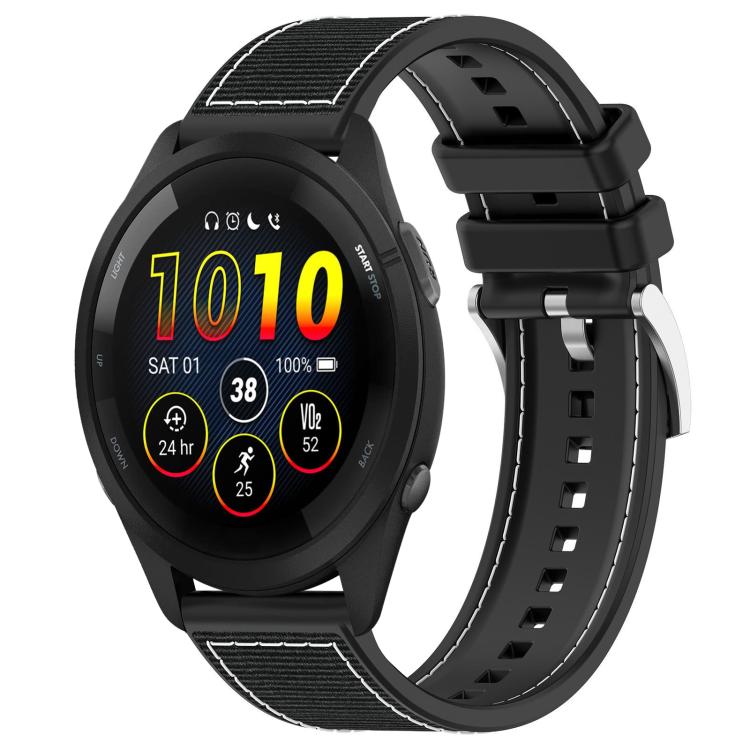 22mm For Garmin Forerunner 570 47mm/935/945 xDfind Hybrid Nylon Braid Silicone Watch Band(Black) by xDfind