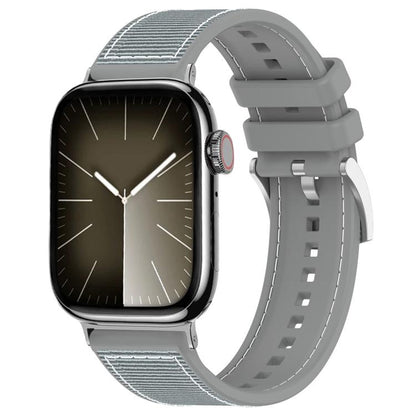 For Apple Watch 38 / 40 / 41 / S10 42mm 20mm xDfind Hybrid Nylon Braid Silicone Watch Band(Grey) by xDfind