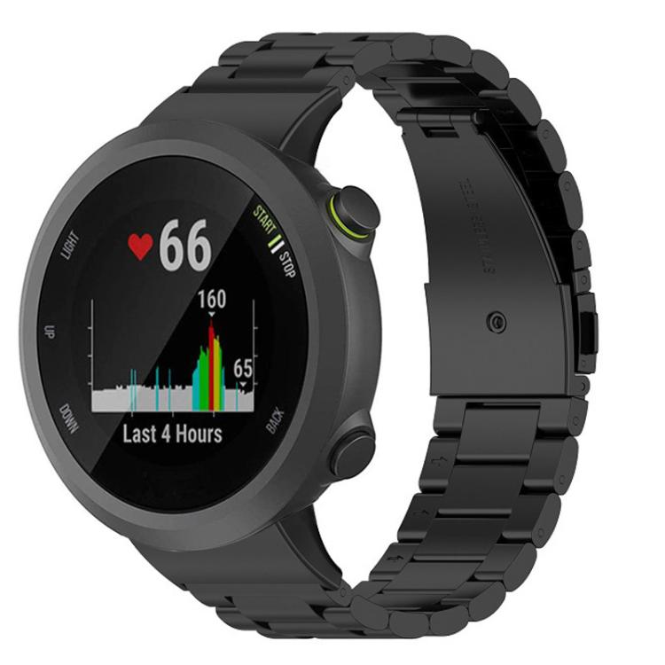 For Garmin forerunner 45 / 45S / Swim 2 Tri-beads Flat Buckle Titanium Alloy Watch Band(Black) by bashfashion