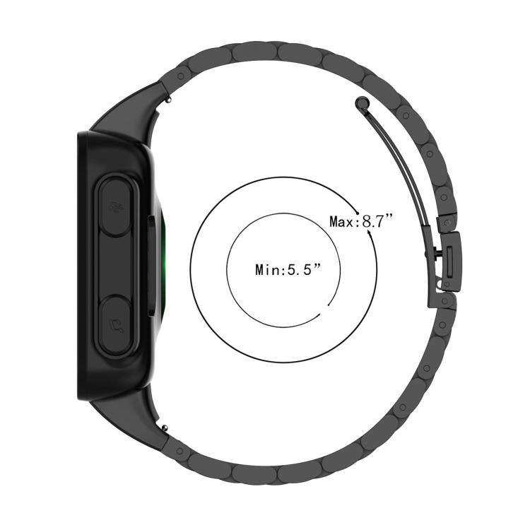 For Garmin forerunner 45 / 45S / Swim 2 Tri-beads Flat Buckle Titanium Alloy Watch Band(Black) by bashfashion