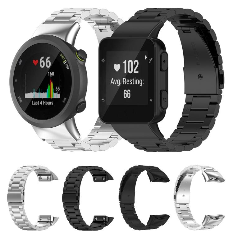 For Garmin forerunner 45 / 45S / Swim 2 Tri-beads Flat Buckle Titanium Alloy Watch Band(Black) by bashfashion