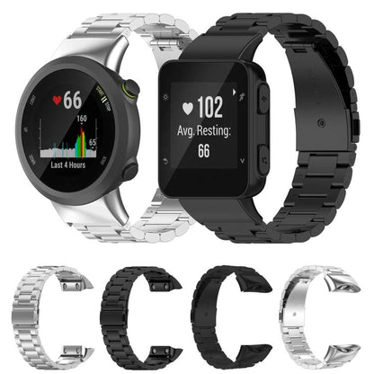 For Garmin forerunner 45 / 45S / Swim 2 Tri-beads Flat Buckle Titanium Alloy Watch Band(Black) by bashfashion