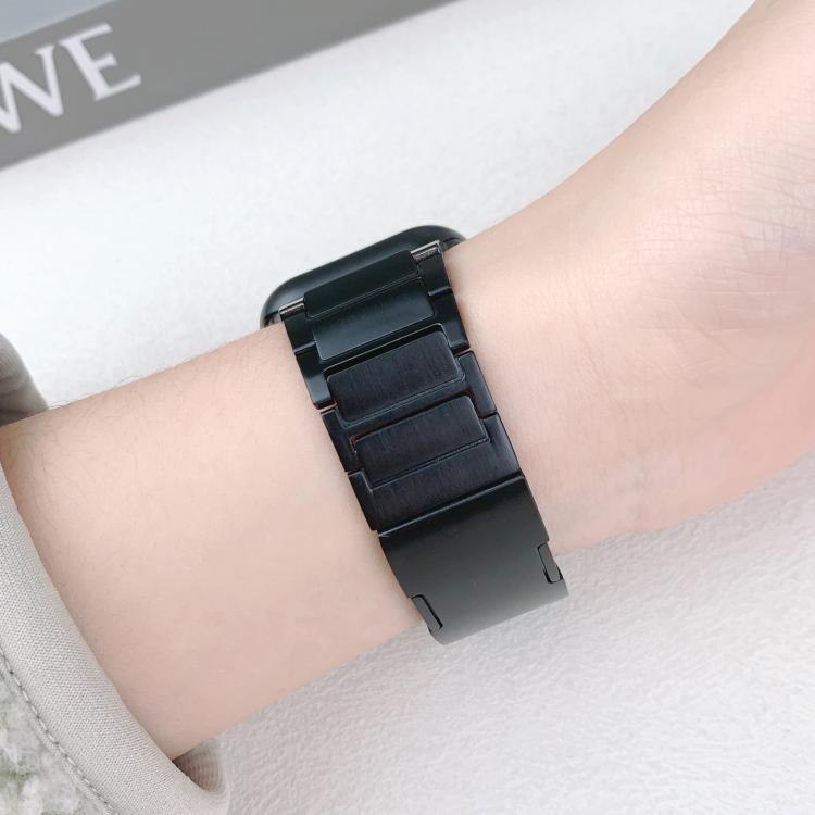 For Apple Watch 46mm / 49mm / 45mm / 44mm Tri-beads Side-detachable Buckle Stainless Steel Watch Band(Black) by bashfashion