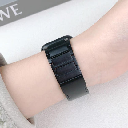 For Apple Watch 46mm / 49mm / 45mm / 44mm Tri-beads Side-detachable Buckle Stainless Steel Watch Band(Black) by bashfashion