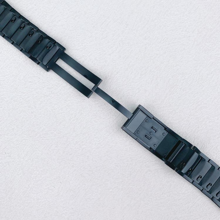 For Apple Watch 46mm / 49mm / 45mm / 44mm Tri-beads Side-detachable Buckle Stainless Steel Watch Band(Black) by bashfashion