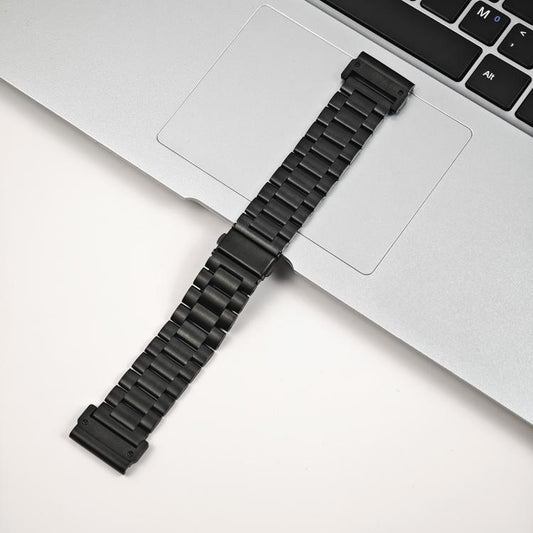 For Garmin 26mm Tri-beads Flat Buckle Titanium Alloy Watch Band, Tactix Connector(Black) by bashfashion