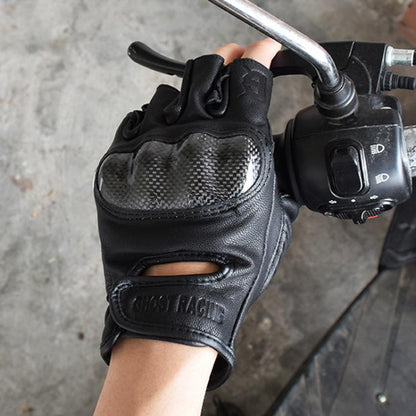 GHOST RACING GR-BZ01 Summer Off-road Riding Protective Breathable Motorcycle Half-finger Gloves, Size:L(Black) by GHOST RACING
