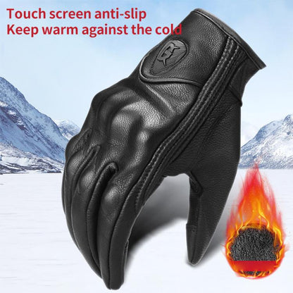 GHOST RACING GR-ST07 Winter Velvet Warm Motorcycle Riding Gloves, Size:XL(Black) by GHOST RACING