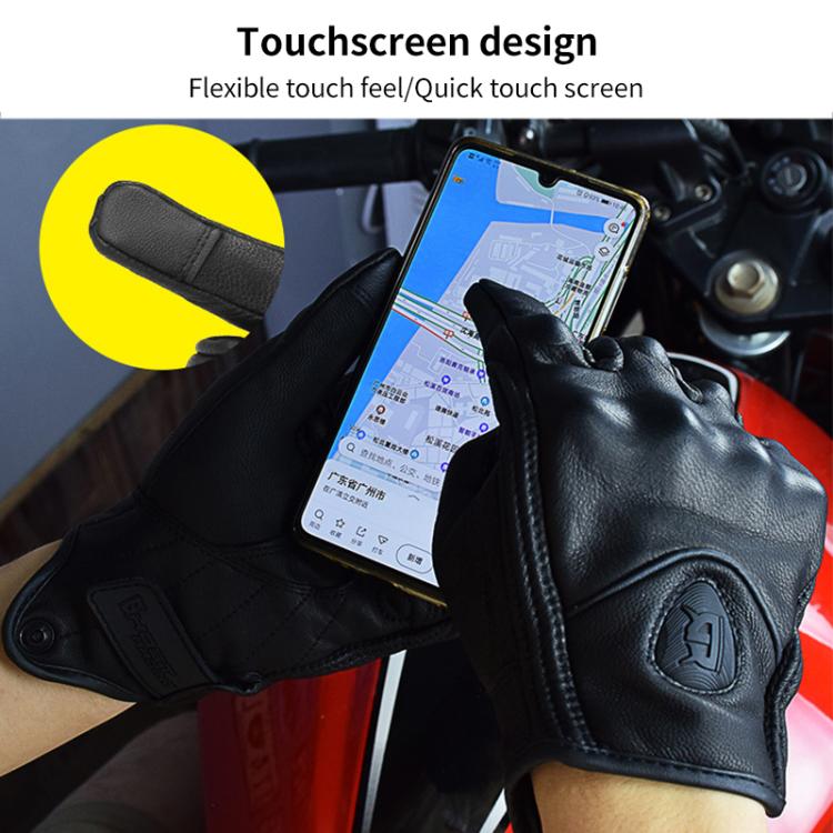 GHOST RACING GR-ST07 Winter Velvet Warm Motorcycle Riding Gloves, Size:L(Black) by GHOST RACING