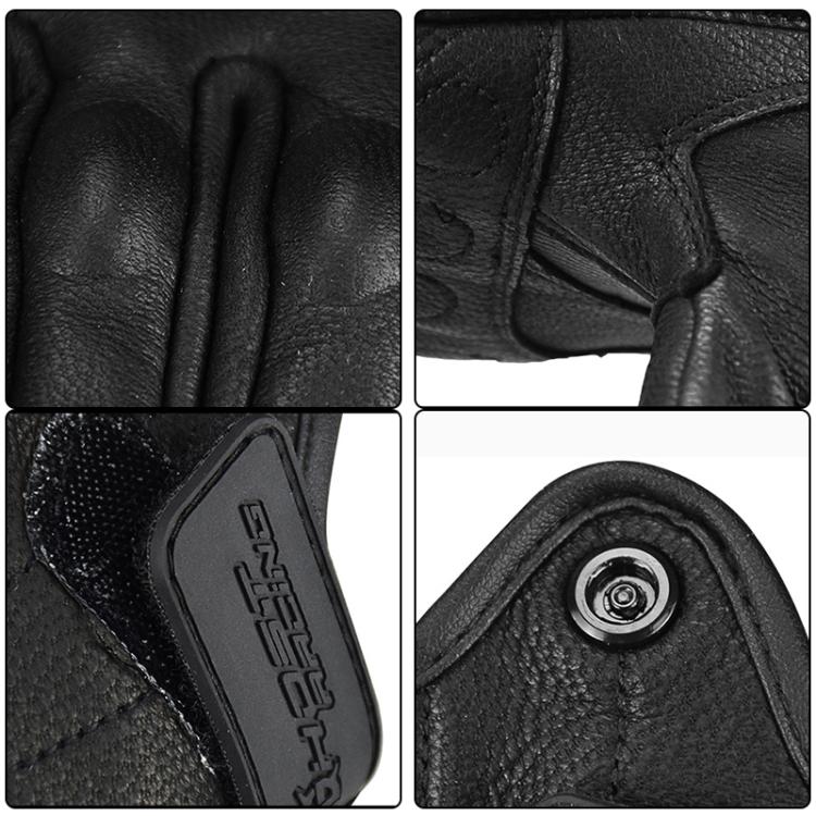 GHOST RACING GR-ST07 Winter Velvet Warm Motorcycle Riding Gloves, Size:XXL(Black) by GHOST RACING