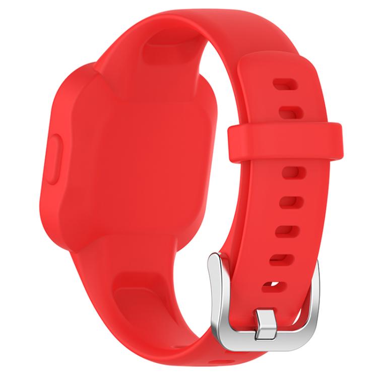 For GarminFit JR3 / Garmin Vivofit JR 3 xDfind Silver Steel Buckle Solid Color Silicone Watch Band(Red) by xDfind