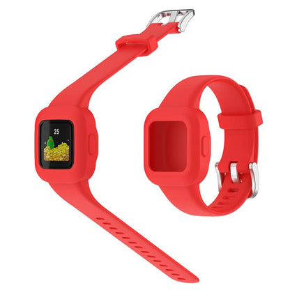 For GarminFit JR3 / Garmin Vivofit JR 3 xDfind Silver Steel Buckle Solid Color Silicone Watch Band(Red) by xDfind