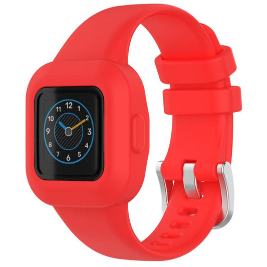 For GarminFit JR3 / Garmin Vivofit JR 3 xDfind Silver Steel Buckle Solid Color Silicone Watch Band(Red) by xDfind