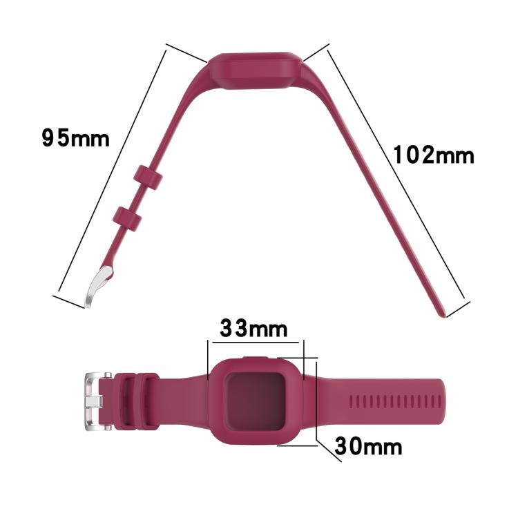 For GarminFit JR3 / Garmin Vivofit JR 3 xDfind Silver Steel Buckle Solid Color Silicone Watch Band(Red) by xDfind